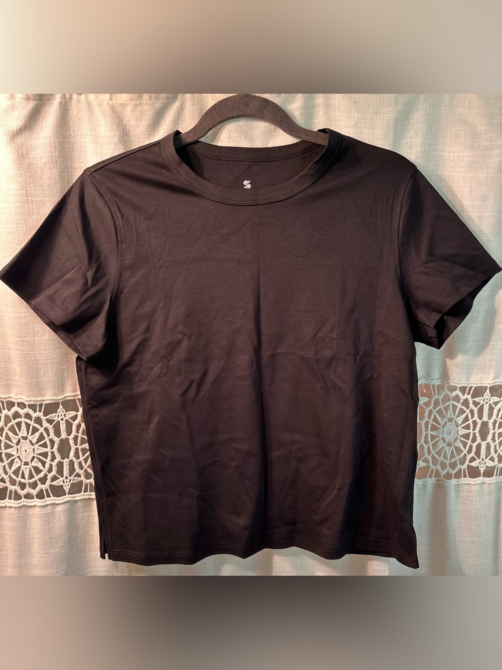 Women's Black Short Sleeve Crew Tee